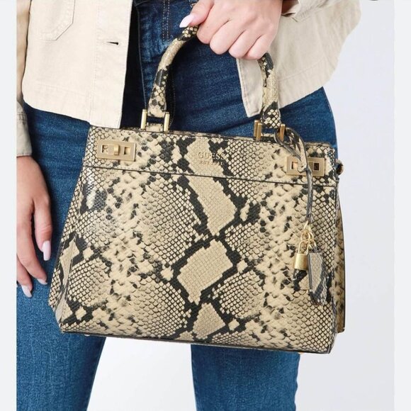 Brand New Snakeskin Satchel  Guess Bag - Picture 1 of 7